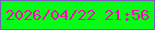 文字の大きさ：5、枠の色：7a5ec1、背景の色：06fb17、文字の色：f60cb5 無料ブログパーツのブログ時計