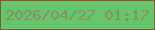 文字の大きさ：3、枠の色：7a613b、背景の色：69c46e、文字の色：849364 無料ブログパーツのブログ時計