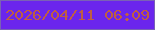 文字の大きさ：1、枠の色：7a61b5、背景の色：6b25ed、文字の色：bf5e43 無料ブログパーツのブログ時計