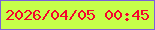 文字の大きさ：2、枠の色：7a61da、背景の色：c6ff49、文字の色：f5052e 無料ブログパーツのブログ時計