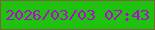 文字の大きさ：4、枠の色：7a623a、背景の色：1fc20e、文字の色：b607d2 無料ブログパーツのブログ時計