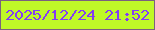 文字の大きさ：3、枠の色：7a627e、背景の色：bff927、文字の色：843df3 無料ブログパーツのブログ時計