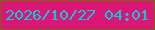 文字の大きさ：1、枠の色：7a640c、背景の色：db1776、文字の色：10c7df 無料ブログパーツのブログ時計
