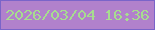 文字の大きさ：1、枠の色：7a64c9、背景の色：b181cc、文字の色：a7dc8f 無料ブログパーツのブログ時計