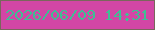 文字の大きさ：2、枠の色：7a665c、背景の色：d246a5、文字の色：3fbe94 無料ブログパーツのブログ時計