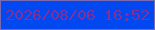 文字の大きさ：1、枠の色：7a69b3、背景の色：0148f1、文字の色：813198 無料ブログパーツのブログ時計
