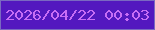 文字の大きさ：2、枠の色：7a69c1、背景の色：5318bf、文字の色：c76df5 無料ブログパーツのブログ時計