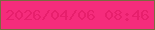 文字の大きさ：2、枠の色：7a6b40、背景の色：f52c7c、文字の色：e71f6c 無料ブログパーツのブログ時計
