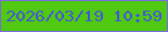 文字の大きさ：2、枠の色：7a6be3、背景の色：4fca11、文字の色：4453dd 無料ブログパーツのブログ時計