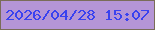 文字の大きさ：5、枠の色：7a6c58、背景の色：b595d6、文字の色：3a42ef 無料ブログパーツのブログ時計