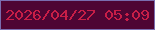 文字の大きさ：4、枠の色：7a6daf、背景の色：4e0533、文字の色：c81e47 無料ブログパーツのブログ時計