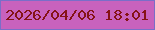 文字の大きさ：5、枠の色：7a6ec8、背景の色：c862bd、文字の色：851216 無料ブログパーツのブログ時計