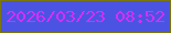 文字の大きさ：2、枠の色：7a760e、背景の色：4b54e2、文字の色：d62ef6 無料ブログパーツのブログ時計
