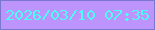 文字の大きさ：2、枠の色：7a78ce、背景の色：bc94fc、文字の色：4bfdf8 無料ブログパーツのブログ時計