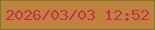 文字の大きさ：5、枠の色：7a7b2a、背景の色：c0823e、文字の色：c43249 無料ブログパーツのブログ時計
