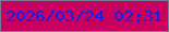 文字の大きさ：2、枠の色：7a7b90、背景の色：ca0060、文字の色：0f21e8 無料ブログパーツのブログ時計