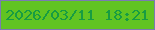 文字の大きさ：5、枠の色：7a7bb2、背景の色：61c422、文字の色：179c42 無料ブログパーツのブログ時計
