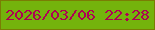 文字の大きさ：1、枠の色：7a7d04、背景の色：74b30c、文字の色：ae0154 無料ブログパーツのブログ時計