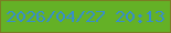 文字の大きさ：1、枠の色：7a7d24、背景の色：64b126、文字の色：378ec9 無料ブログパーツのブログ時計