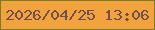 文字の大きさ：2、枠の色：7a7d26、背景の色：f3a33e、文字の色：714f51 無料ブログパーツのブログ時計