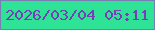 文字の大きさ：4、枠の色：7a7db3、背景の色：2ee296、文字の色：773eb7 無料ブログパーツのブログ時計
