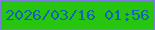 文字の大きさ：3、枠の色：7a7fdd、背景の色：27c510、文字の色：1563b4 無料ブログパーツのブログ時計
