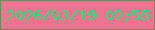 文字の大きさ：2、枠の色：7a8256、背景の色：ef7492、文字の色：05f071 無料ブログパーツのブログ時計