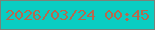 文字の大きさ：1、枠の色：7a8278、背景の色：0acdc2、文字の色：b6694e 無料ブログパーツのブログ時計