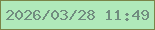 文字の大きさ：3、枠の色：7a8448、背景の色：b0e9ba、文字の色：718c7f 無料ブログパーツのブログ時計