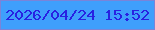 文字の大きさ：3、枠の色：7a84d9、背景の色：3f9ffc、文字の色：2822e2 無料ブログパーツのブログ時計