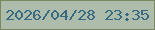 文字の大きさ：3、枠の色：7a875f、背景の色：aebcac、文字の色：376a81 無料ブログパーツのブログ時計