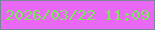 文字の大きさ：2、枠の色：7a8895、背景の色：e968f5、文字の色：7de65d 無料ブログパーツのブログ時計