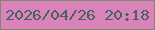 文字の大きさ：1、枠の色：7a8b6f、背景の色：d983ba、文字の色：446262 無料ブログパーツのブログ時計