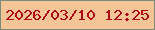 文字の大きさ：3、枠の色：7a8d7b、背景の色：f5c598、文字の色：ae0b19 無料ブログパーツのブログ時計