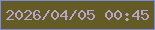 文字の大きさ：4、枠の色：7a8ddb、背景の色：655b25、文字の色：b7a4ce 無料ブログパーツのブログ時計