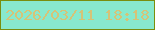 文字の大きさ：2、枠の色：7a8e0d、背景の色：88e9cd、文字の色：d6c377 無料ブログパーツのブログ時計