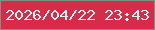 文字の大きさ：3、枠の色：7a8f86、背景の色：d82a49、文字の色：d1f4f5 無料ブログパーツのブログ時計