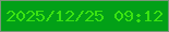 文字の大きさ：4、枠の色：7a957a、背景の色：02a017、文字の色：3ae312 無料ブログパーツのブログ時計