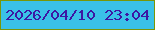 文字の大きさ：4、枠の色：7a9608、背景の色：3ac1e8、文字の色：3d17a3 無料ブログパーツのブログ時計