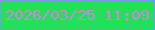 文字の大きさ：4、枠の色：7a96f1、背景の色：24e059、文字の色：ce84e0 無料ブログパーツのブログ時計
