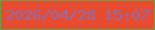 文字の大きさ：1、枠の色：7a9741、背景の色：e74c31、文字の色：8a6eb4 無料ブログパーツのブログ時計