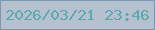 文字の大きさ：1、枠の色：7a97b7、背景の色：b6c1cf、文字の色：5ca8ae 無料ブログパーツのブログ時計