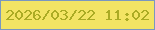 文字の大きさ：3、枠の色：7a97c0、背景の色：f3e464、文字の色：abab24 無料ブログパーツのブログ時計