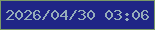 文字の大きさ：1、枠の色：7a9967、背景の色：1f2586、文字の色：95adba 無料ブログパーツのブログ時計