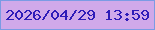 文字の大きさ：2、枠の色：7a9be4、背景の色：d0a9ea、文字の色：2f1cb8 無料ブログパーツのブログ時計