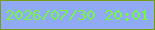 文字の大きさ：4、枠の色：7a9c13、背景の色：90aaf3、文字の色：76f744 無料ブログパーツのブログ時計