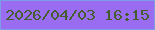 文字の大きさ：2、枠の色：7a9de6、背景の色：9a6cf2、文字の色：455e30 無料ブログパーツのブログ時計