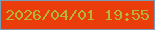 文字の大きさ：4、枠の色：7a9eb8、背景の色：eb3d0c、文字の色：b5b537 無料ブログパーツのブログ時計