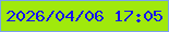 文字の大きさ：2、枠の色：7aa1ec、背景の色：a0e90c、文字の色：1413f3 無料ブログパーツのブログ時計