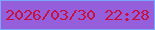 文字の大きさ：3、枠の色：7aa7fc、背景の色：955fdc、文字の色：c5113f 無料ブログパーツのブログ時計